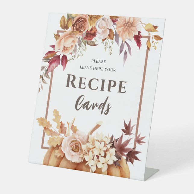 Pumpink Floral Herbst Rezept Anfrage Herbst Sockelschild (Vorderseite)