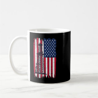 Pumpjack Oil Well US Patriotic Flag Oil Rig Wo Kaffeetasse