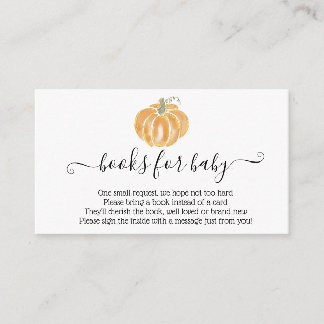 Pumpkantbücher für die Baby Fall Orange Enclosure  Begleitkarte (Vorderseite)