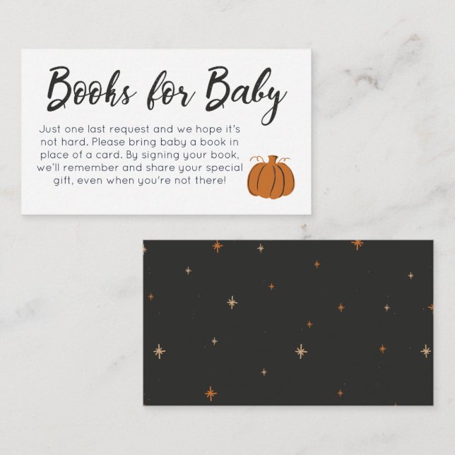 Pumpkantbücher für die Babyverpackungskarte Begleitkarte (Vorne/Hinten)