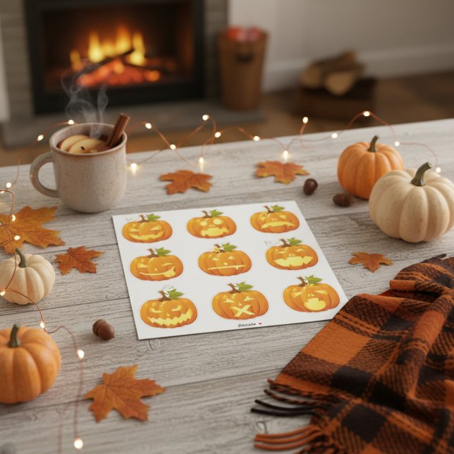 Pumpkettenheber Aufkleber (Carved Pumpkin Sticker Sheet)