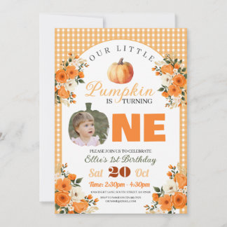 Pumpkin 1. Geburtstag Little Pumpkin Herbst Herbst Einladung