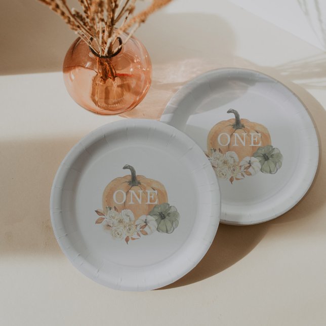Pumpkin 1. Geburtstag Pappteller (Von Creator hochgeladen)