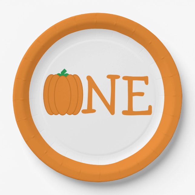 Pumpkin 1. Geburtstag Pappteller (Vorderseite)