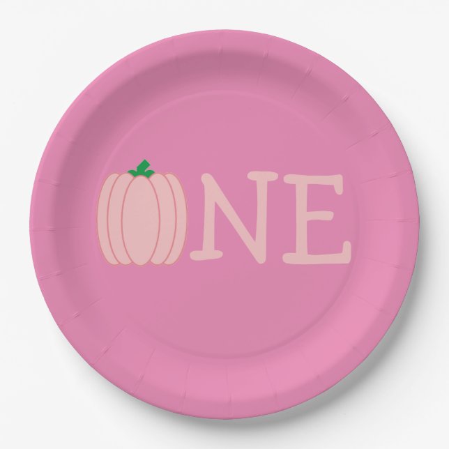 Pumpkin 1. Geburtstag Pappteller (Vorderseite)