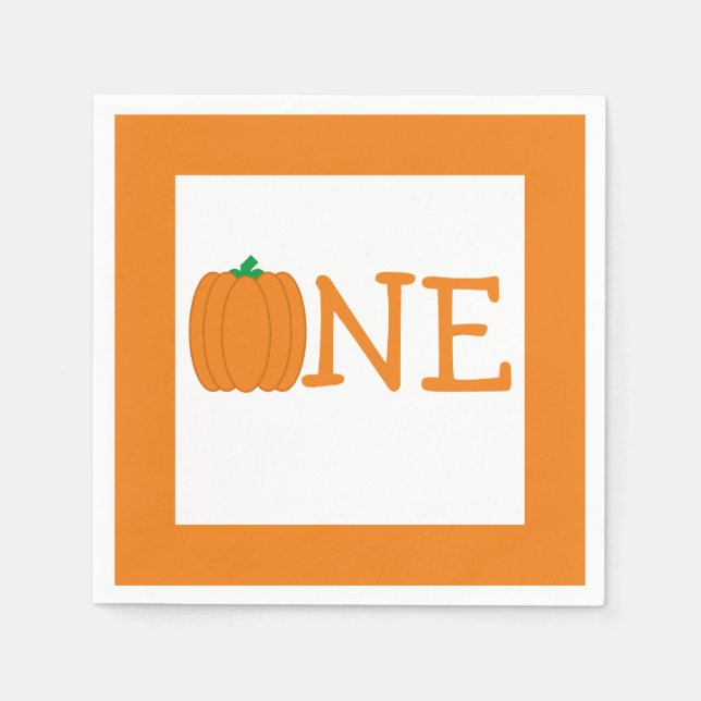 Pumpkin 1. Geburtstag Serviette (Vorderseite)