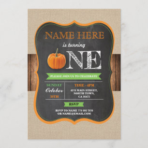 Pumpkin 1. Geburtstagsparty Chalk Einladung