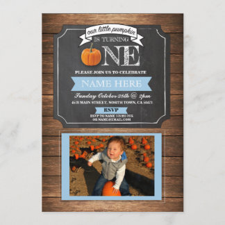 Pumpkin 1. Geburtstagsparty Foto Einladung