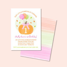 Pumpkin 1. Herbst First Birthday Girl Party