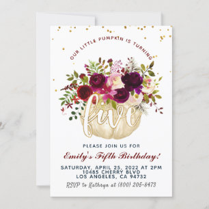 Pumpkin 5. Geburtstagseinladung Einladung