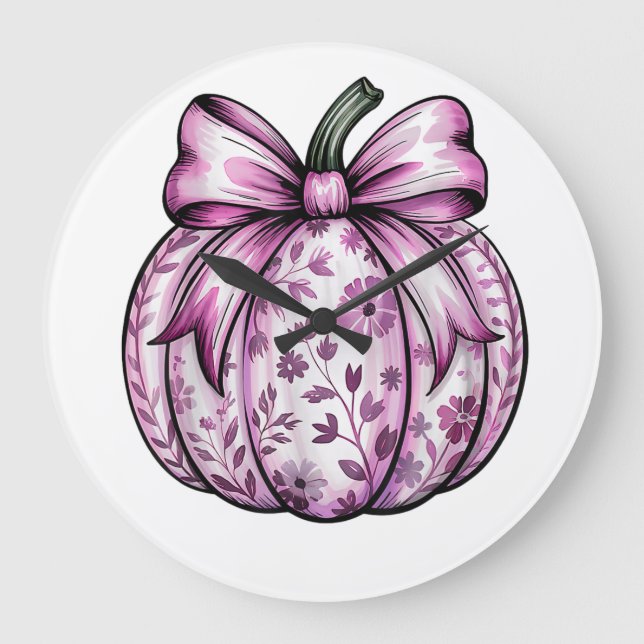 Pumpkin Aesthetic Chinoiserie Coquette Trendy To Große Wanduhr (Vorderseite)