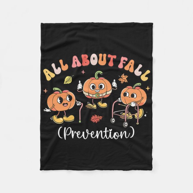 Pumpkin All About Fall Prevention Halloween Fleecedecke (Vorderseite)