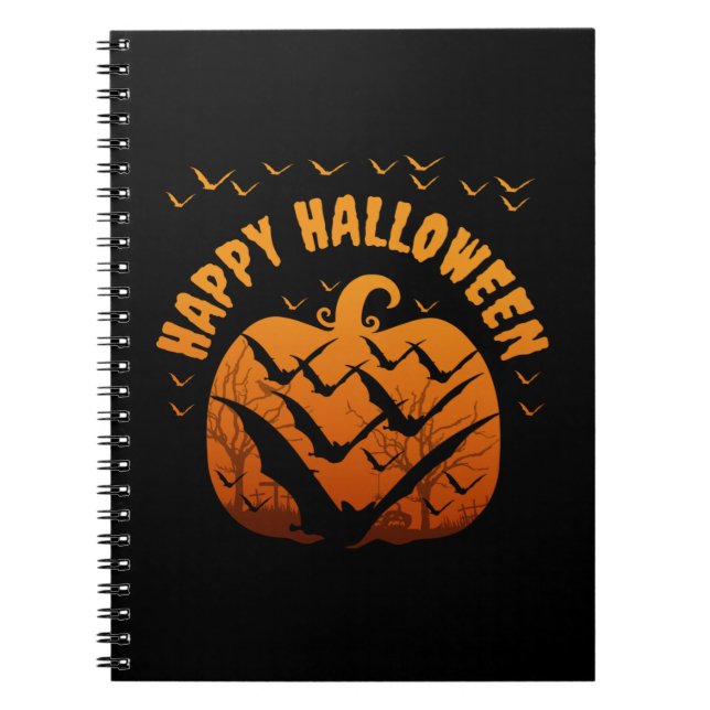 PUMPKIN AND BATS HALLOWEEN ANZUG NOTIZBLOCK (Vorderseite)