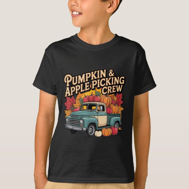 Pumpkin And Cking Crew Fall Harvest Thanksgiving  T-Shirt (Vorderseite)