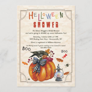 Pumpkin and Crow Halloween Dusche Einladung
