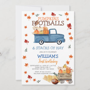 Pumpkin and Football Boy Baby Shower Einladung