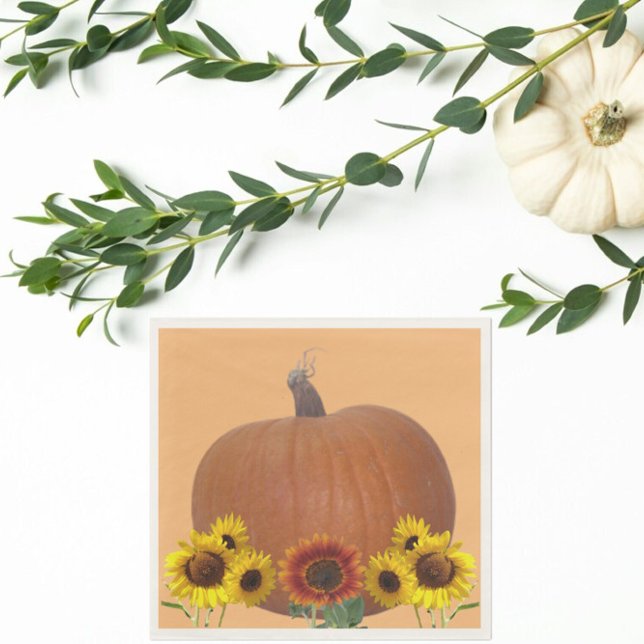 Pumpkin and Sunflowers Orange Thanksgiving   Serviette (Von Creator hochgeladen)