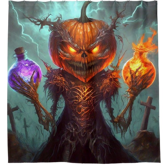Pumpkin Art Duschvorhang (Vorderseite)