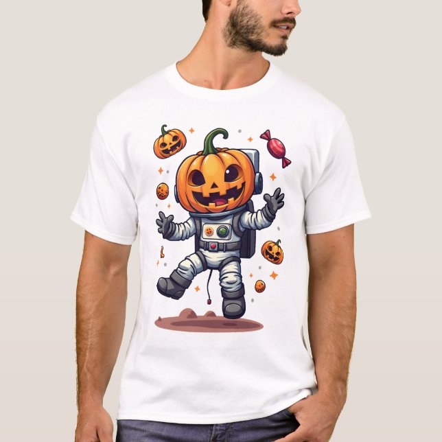 Pumpkin Astronaut � Spooky Space Explorer Shirt (Vorderseite)