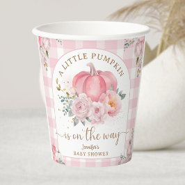 Pumpkin auf dem Weg Babydusche Mädchen rosa Fall Pappbecher