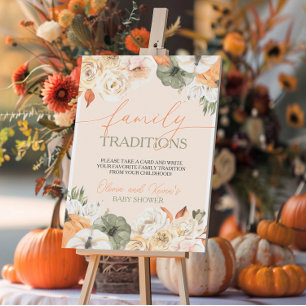 Pumpkin Autumn Baby Shower Family Traditionen Sockelschild