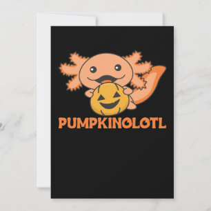 Pumpkin Axolotl liebt Niedliche Tiere zu Halloween Feiertagskarte