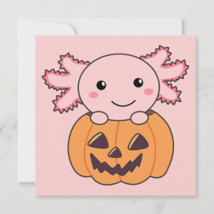 Pumpkin Axolotl liebt süße Tiere zu Halloween Einladung