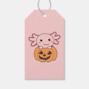 Pumpkin Axolotl liebt süße Tiere zu Halloween Geschenkanhänger