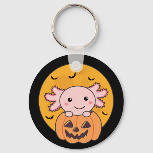 Pumpkin Axolotl liebt süße Tiere zu Halloween Schlüsselanhänger