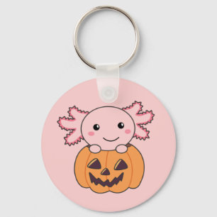 Pumpkin Axolotl liebt süße Tiere zu Halloween Schlüsselanhänger