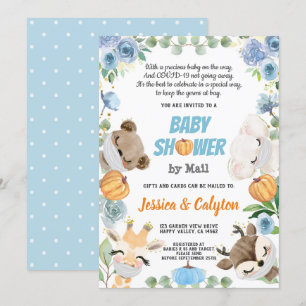 Pumpkin Baby Boy Dusche von Mail Woodland Animal Einladung