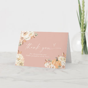 Pumpkin Baby Dusche Danke Karte, Boho Fall Baby