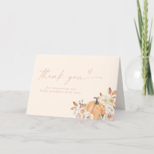 Pumpkin Baby Dusche Danke Karte, Boho Fall Baby