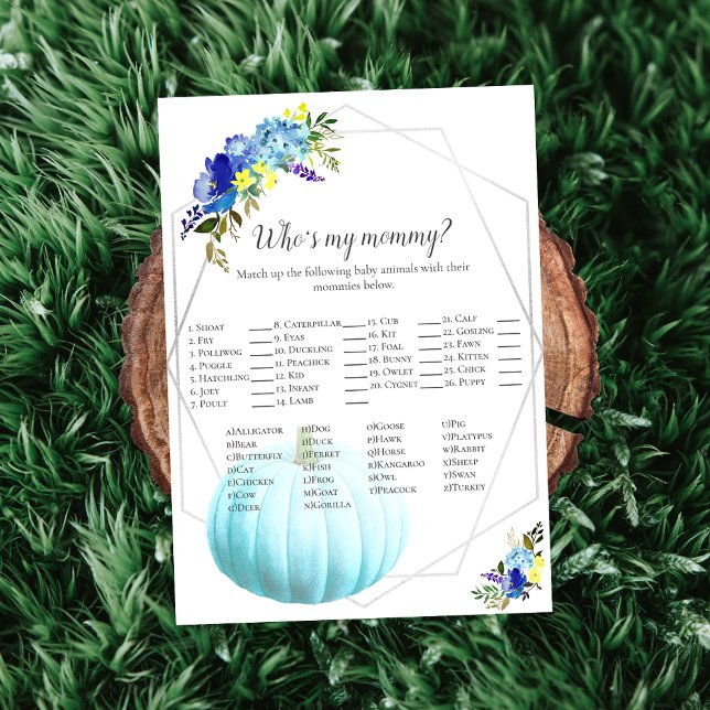 Pumpkin Baby Dusche, die meine Mama ist | Blau Einladung (Von Creator hochgeladen)
