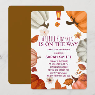 Pumpkin Baby-Dusche Einladung, ein wenig Pumpkin i Save The Date