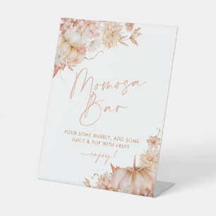 Pumpkin Baby Dusche Fall Mimosa Momosa Bar Sign Sockelschild
