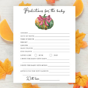 Pumpkin Baby Dusche - Vorhersagen und Ratschläge B