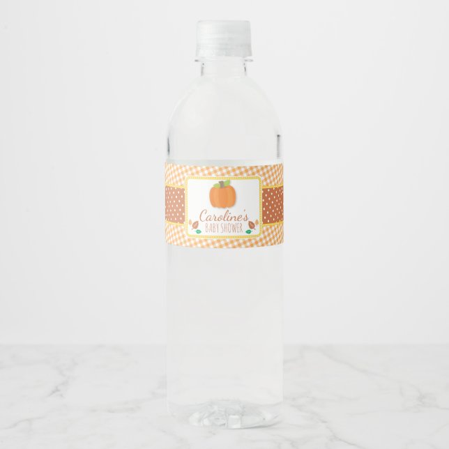 Pumpkin Baby Dusche Wasser Flasche Etikett (Vorderseite)