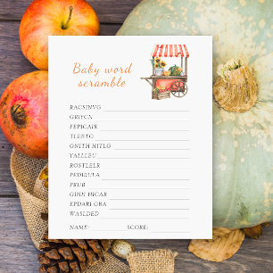 Pumpkin Baby Dusche Word Ramming Baby Dusche Spiel