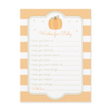 Pumpkin Baby Dusche Wünsche für Baby