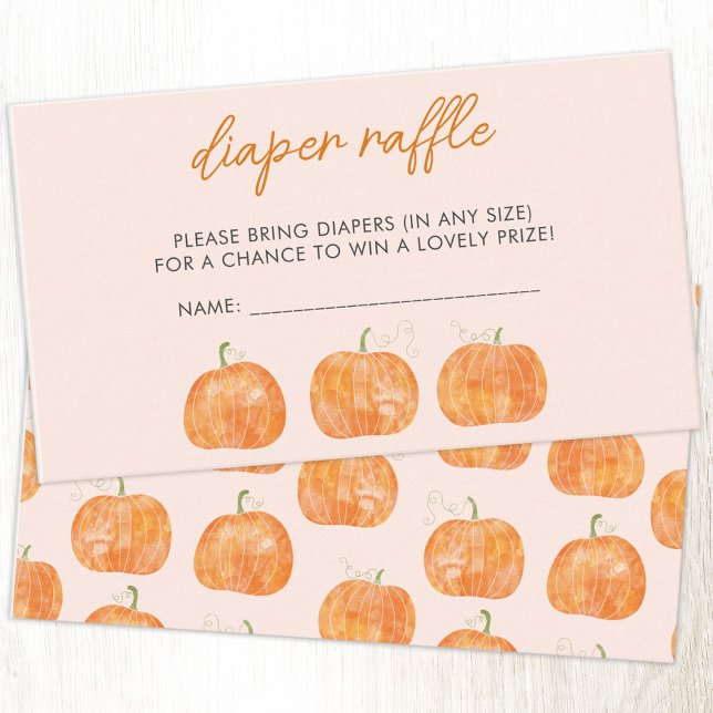 Pumpkin Baby Duwer Windel Raffle Begleitkarte (Pumpkin baby shower autumn fall diaper raffle enclosure card)