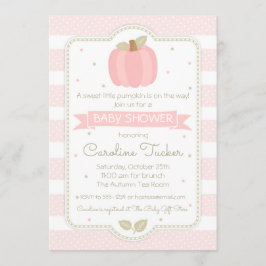 Pumpkin Baby Girl Dusche Einladung - Rosa Streifen