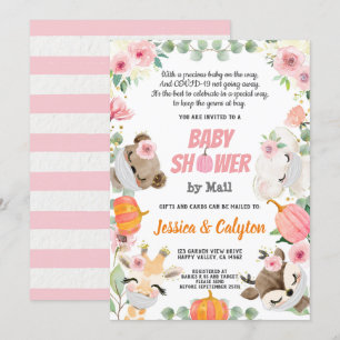 Pumpkin Baby Girl Dusche von Mail Woodland Animal Einladung