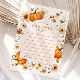 Pumpkin Baby Shower Advice for the Parents Card Einladung