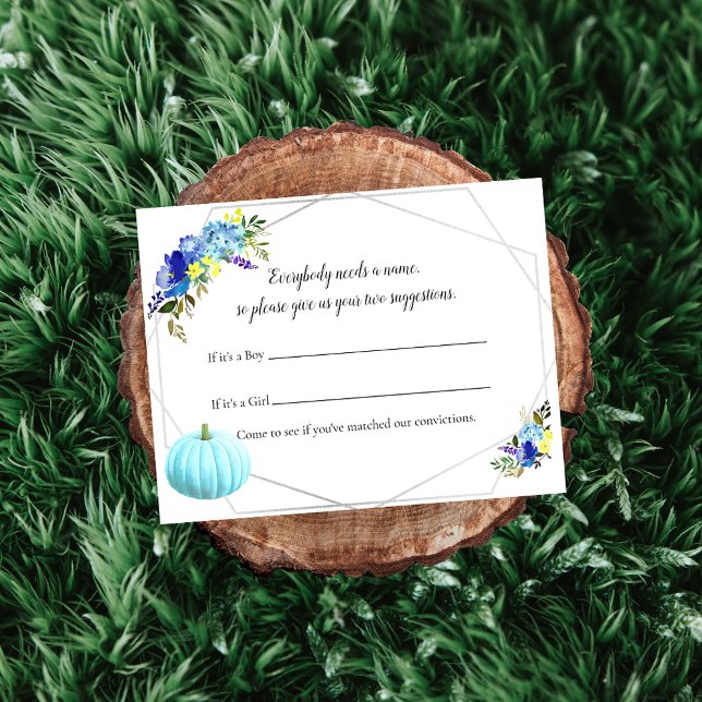 Pumpkin Baby Shower Baby's Name Game | Blau Einladung (Von Creator hochgeladen)