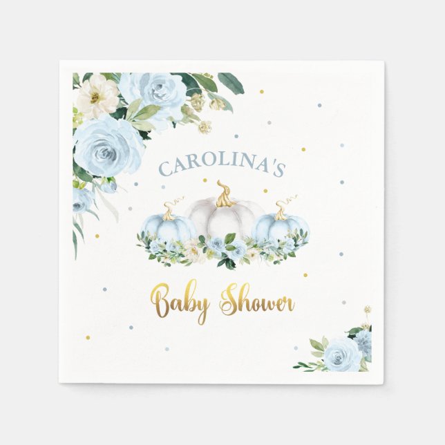 Pumpkin Baby Shower Boy Fall Pumpkin Serviette (Vorderseite)