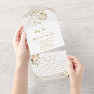 Pumpkin Baby Shower Einladung & Advice Card