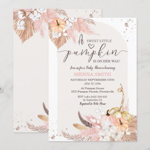 Pumpkin Baby Shower Einladung Boho Girl