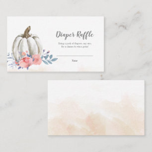 Pumpkin Baby Shower Floral Diaper Raffekarte Visitenkarte