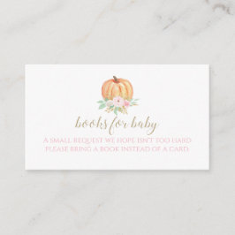 Pumpkin Baby Shower Floral Kariert Books for baby Begleitkarte